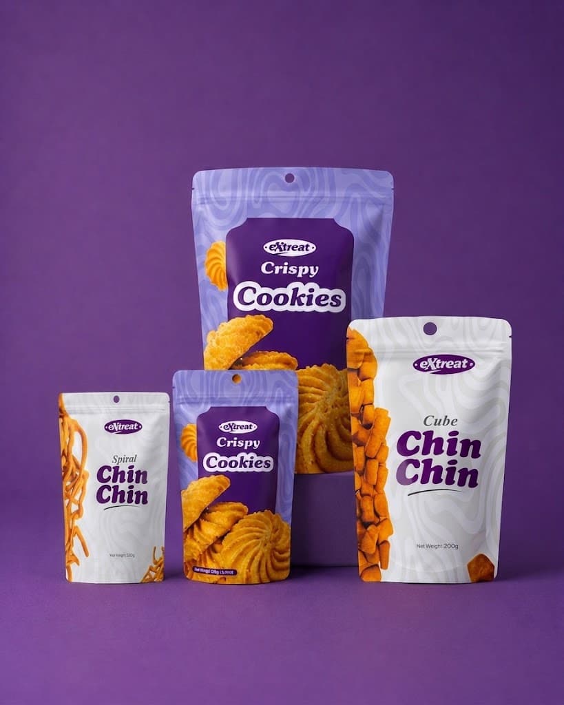 Extreat Crispy Cookies packaging lineup
